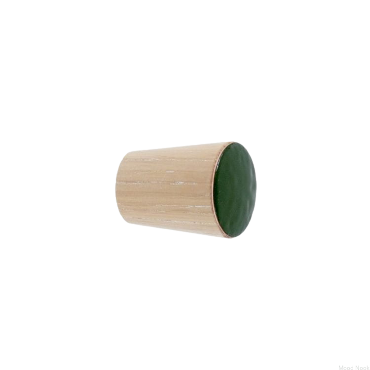 Galki do mebli SIMPLE CONE emaliowane 2 cm -   olej wybielajacy - ciemny zielony.jpg