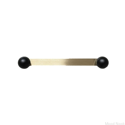 Ручка мебельная удлиненная Zoe Brass Brushed Unpainted with Black