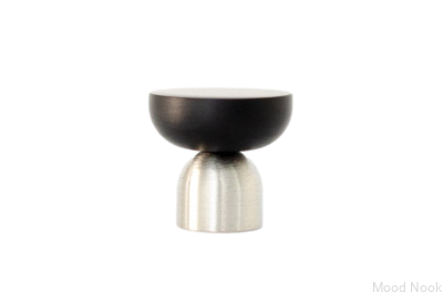 Kokeshi Mix 3032 Borstad Stål med Svart Aluminium Möbelknopp
