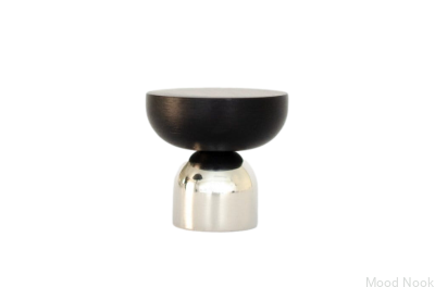 Kokeshi Mix 3032 möbelknopp, polerat stål med svart aluminium