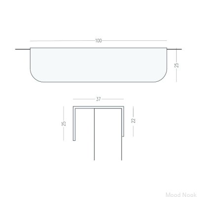  Edit O edge furniture handle, Brushed Black Brass