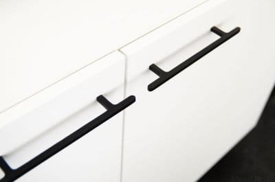 Avlångt möbelhandtag Flat Line 128 Aluminium Svart