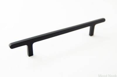 Avlångt möbelhandtag Flat Line 128 Aluminium Svart