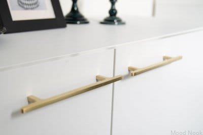 Ручка мебельная продолговатая Flat Line 128, матовая латунь, без лакировки