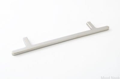 Flat Line 128 avlångt möbelhandtag, borstat stål