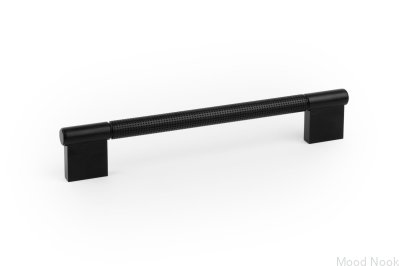 Point 192 avlångt möbelhandtag, svart borstad aluminium
