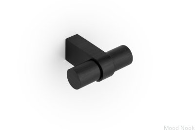 T-Bar Nobb Aluminium Borstad Svart möbelknopp