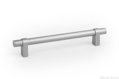 Nobb 192 avlångt möbelhandtag, borstad aluminium
