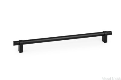 Nobb 320 längsgående möbelhandtag, borstad aluminium, svart