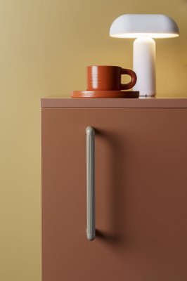 Avlångt möbelhandtag Riss Mini 192 Aluminium Matt Vit
