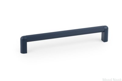 Avlångt möbelhandtag Riss Mini 192 Aluminium Blå