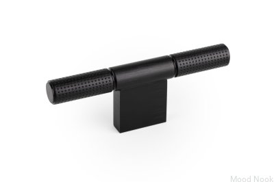T-Bar Point Aluminium Borstad Svart Möbelknopp