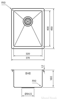 Fregadero de Cocina 3040 Acero Negro Cromo PVD