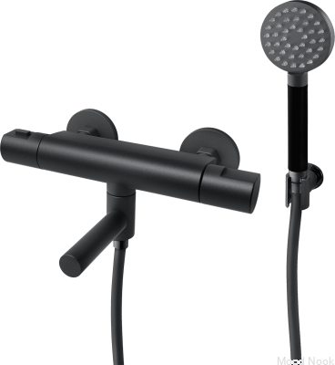Grifo termostático de pared para bañera ARM026-150 Latón Negro Mate