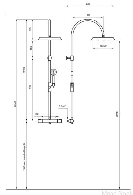 Conjunto de ducha ARM7300-150 Latón Negro Mate
