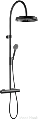 ARM7300-150 Juego de ducha de cromo cepillado negro latón