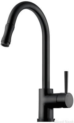 Grifo de cocina con caño extraíble EVO185, Latón Negro Mate