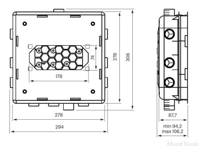 Caja de montaje para grifo de ducha T BOX 2.0 Small ABS