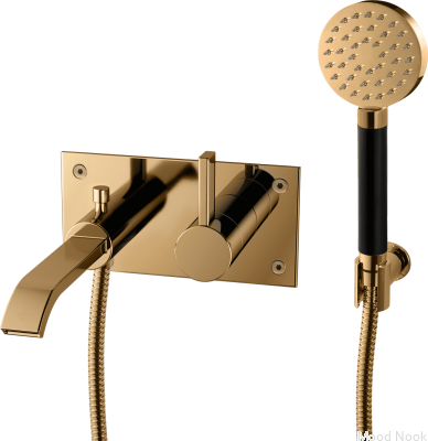 Grifo termostático de pared para bañera ARM036 Latón Pulido Sin Pintar con Negro