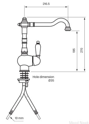 Grifo de cocina FME181, latón cromado