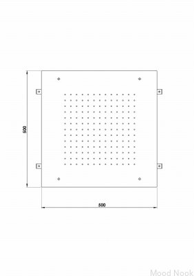 Rociador de ducha rectangular tipo lluvia 500 ZSOF095, Latón, Oro miel