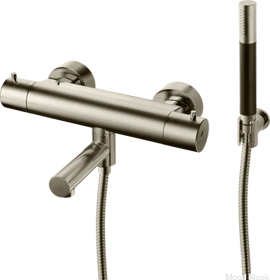 Grifo termostático para baño y ducha EVM026-150 Latón Níquel Cepillado