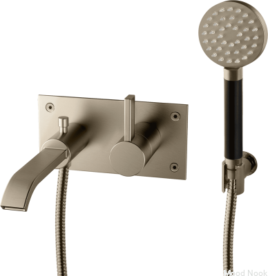 Grifo termostático de pared para bañera ARM036, latón níquel cepillado
