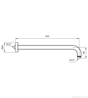 Brazo de ducha de pared 400 ZSOF034 Latón Marrón