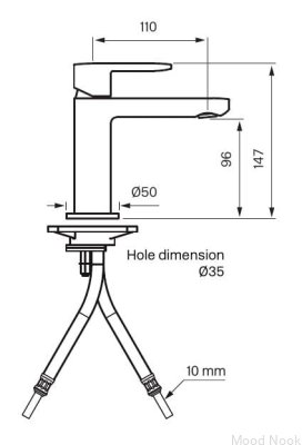 Grifo para lavabo CA071, latón cromado