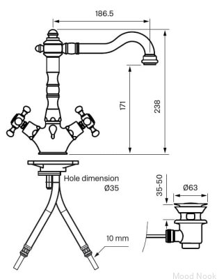 Grifo para lavabo FBLV075, latón cromado