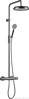 ARM5200-150 Juego de ducha de cromo cepillado negro latón 