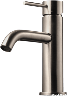 Grifo para lavabo EVM072, latón niquelado cepillado