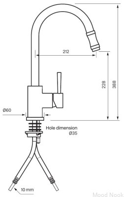 Grifo de cocina con caño extraíble EVO185, latón cromado