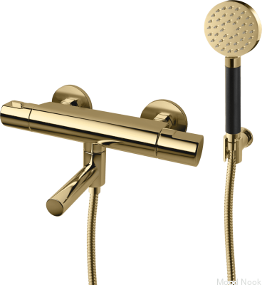 Grifo termostático de pared para bañera ARM026-150, Latón Dorado Miel