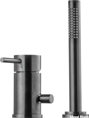 Grifo para bañera con rociador BI048, Latón, Cromo Cepillado Negro 