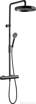 ARM7200-150 Juego de ducha cepillado cromado negro latón