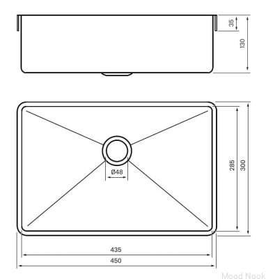 Lavabo de empotrar TA4328 Acero PVD