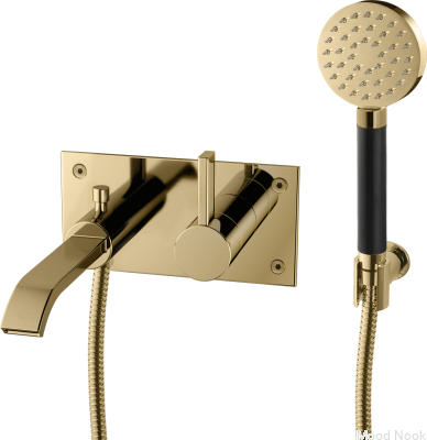 Grifo termostático de pared para bañera ARM036, Latón Dorado Miel