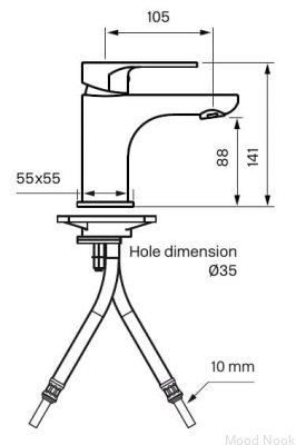 Grifo para lavabo SY071, latón cromado