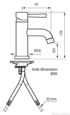 Grifo para lavabo EVO071, latón cromado