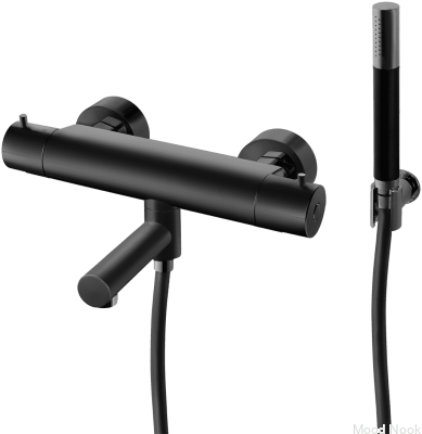Grifo termostático para baño y ducha EVM026-150 Latón Negro Mate