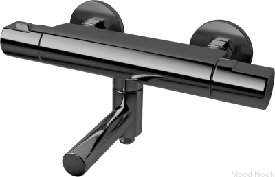 Grifo termostático de pared para bañera ARM022-150 Latón Negro Cromo