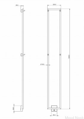 Radiador de baño TW1500-200 Acero Marrón Cepillado