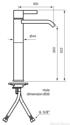 Grifo para lavabo ARM081M Latón Negro Cromo Cepillado