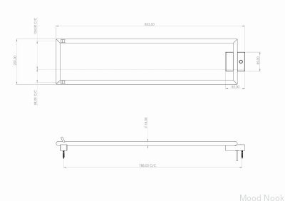 Radiador de baño TW800-200 Acero Miel Oro PVD