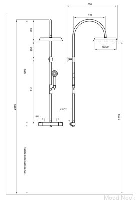 Conjunto de ducha ARM7300-150 Latón Pulido Sin Pintar