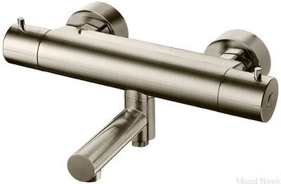 Grifo termostático para baño y ducha EVM022-150 Latón Níquel Cepillado