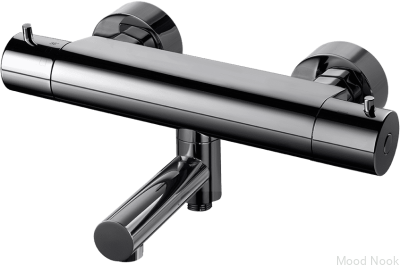 Grifo termostático para baño y ducha EVM022-150 Latón Negro Cromo