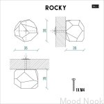 Gałka meblowa Rocky 35 Beton architektoniczny rysunek techniczny