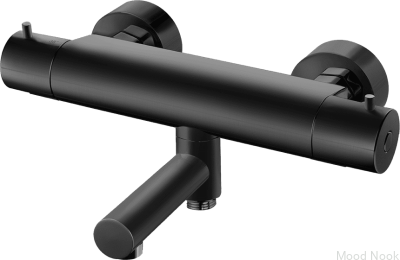 Grifo termostático para baño y ducha EVM022-150 Latón Negro Mate